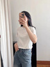 啄木鸟正肩白色短袖t恤女夏季内搭修身打底上衣体恤潮 白色 S 实拍图