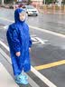伞小满儿童雨衣男童女童小学生初中高中小孩上学专用带书包位10岁到15岁 宝蓝色 4XL(推荐身高145-160) 实拍图