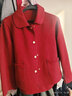 尚都比拉短款100%羊毛大衣女小个子秋冬休闲双面毛呢外套 热情真红 S  实拍图