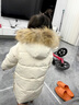 G.duck儿童羽绒服女童中长款2025冬季新款加厚童装女孩冬装外套宝宝反季 杏色棉服【真毛领】 90 建议80-90cm1岁半-2岁 实拍图