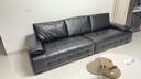 顾家家居（KUKA）门店同款劳伦斯沙发1383【奢华版】云柔亲肤皮骑士黑3.1m大三人位 实拍图