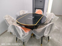 欧荷家具轻奢转盘钢化玻璃餐桌家用小户型多功能带电磁炉智能旋转伸缩圆桌 1.35米白色餐桌+6椅 带电磁炉 实拍图