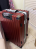 掌金者行李箱大容量铝框拉杆箱登机密码箱结实耐用加厚硬箱旅行箱皮箱子 酒红色【充电接口+箱套贴纸】 26英寸 【大学生住宿可坐人】 实拍图
