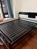 铁艺床1.8米x2米单双人床架1.5x2米钢架出租屋储物金属软包排骨床 升级加厚黑色床架【平尾款】 1.5*1.9/2.0m【默认2.0m】 实拍图
