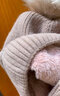 笙格儿 毛线帽围巾两件套秋冬天帽子女冬季户外防风寒套头兔毛保暖针织帽女生礼物 藕色 帽子围巾一体 实拍图