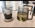 瓷牌茗茶具（cipaiming teaset）玻璃茶杯茶水分离带盖泡茶水杯个人办公室情侣喝茶杯子 烟灰《清灵》三件杯 晒单实拍图