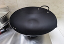 传世家徽（Muceski）炒锅铁锅无涂层炒菜锅精铁极铁平底不粘锅燃气电磁炉通用已开锅 34带蒸笼-无涂层极铁不生锈 34cm 实拍图