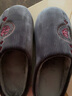 回力棉拖鞋男秋冬季灯芯绒居家鞋女中国风防滑家用情侣款加绒保暖拖鞋 灰色 44-45 【标准码】 实拍图
