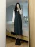 薇衣设2025新款套装春秋季百搭设计感小众法式牛仔长裙女冬季背心连衣裙 衬衣+牛仔裙+腰带 M 90-110斤 实拍图