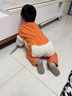 G.duck小黄鸭婴儿爬行服宝宝拖地爬爬服儿童连体衣服春秋装懒人擦地薄款 桔色露手露脚  薄 春秋 90cm 18斤-22斤 实拍图