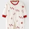 婧麒宝宝拜年服连体衣服冬装夹棉百日宴满月红色新生婴儿过年 平安喜乐满印【四季款】 80cm 实拍图