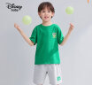 迪士尼（DISNEY）童装儿童男童速干短袖套装撞色T恤中短裤24夏DB321UE13绿120 实拍图