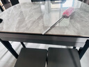 丰舍 餐桌 岩板餐桌简约现代可变圆桌伸缩折叠家用实木饭桌餐桌椅组合 黑灰色【意大利灰亮光12MM岩板】 1.35米 一桌六椅【升级四轨】 实拍图