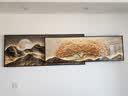 唤墙 客厅装饰画现代简约沙发背景墙壁画新中式大气靠金山水叠加挂画 招财金树 210x55cm(适合3米沙发)晶瓷 实拍图