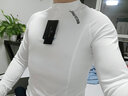 Monster Guardians健身服男秋半开襟拉链运动服修身弹力透气双色长袖健身训练服 White  雪峰白 M 实拍图