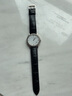 积优（JEAYOU）浪琴名匠表带真皮优原装手表带男士代用浪琴八针月相四针康卡斯博雅律雅瑰丽女先行者优原厂牛皮 【纯色】黑色 表耳18mm，表扣16mm 不配扣 实拍图