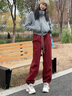 都市丽人加绒加厚裤子女冬季2026新款休闲运动束脚红色卫裤马年本命年衣服 实拍图