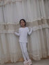 羞莎儿童打底衫加绒加厚保暖内衣套装女童秋冬舞蹈服紧身打底T恤上衣 套装-白色 140 推荐身高130-140cm 实拍图
