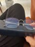 VGO防蓝光眼镜防辐射眼镜男女手机电脑护目镜钛 0度平光镜架框黑银 实拍图