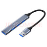 晶华Type-C分线器 USB3.0四口扩展坞HUB一拖四集线器 电脑笔记本转换器Ipad手机转接头 合金黑灰 N803 实拍图