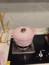 小幸福鑄鐵（KITCHEN LITTLE HAPPINESS KITCHEN）珐琅锅搪瓷煮炖锅家用铸铁锅砂锅炖锅电磁炉煲汤熬汤锅 樱花粉（内白） 22cm 实拍图