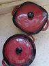 苏氏陶瓷创意双耳带盖汤盅炖罐汤煲盅陶瓷2个装（红棕小汤盅350毫升左右） 实拍图