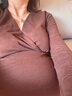 嫚熙（EMXEE）超皮孕妇秋衣秋裤套装秋冬哺乳月子服保暖内衣 焦糖色带罩杯【中暖发热珍珠绒】 M 实拍图