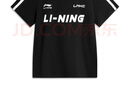 李宁短袖T恤女子夏季棉质撞色织带休闲复古足球风运动上衣 【常规版】黑色712-2 L 实拍图