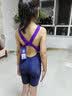 美津浓（MIZUNO）儿童游泳衣女专业竞速训练学生连体五分长裤速干泳装A1404蓝130 实拍图