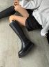 狄德拉真皮长筒靴女秋冬新款内增高厚底高筒不过膝骑士靴显瘦弹力烟筒靴 （标准筒）内增高单里 37 (235mm) 标准码 实拍图