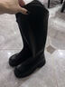 达芙妮厚底V口长筒靴女2025秋冬爆款靴子女显瘦百搭骑士靴秋冬通勤穿搭 黑色 37 实拍图