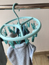 茶花晾衣夹 衣架带夹子圆形晾衣架晒袜子架圆型(18+3)夹袜架挂架 浅绿 实拍图