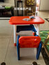 幼儿园桌椅套装宝宝学习写字桌儿童玩具桌塑料小书桌家用吃饭桌子 儿童学习桌套装【珊瑚红】【一桌一椅】 实拍图