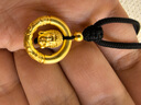 中国黄金（CHINA GOLD）黄金吊坠足金平安扣转运珠吊坠项链男女款编绳挂坠送女友生日礼物 玛瑙平安扣约1.3g+金边黑绳 实拍图
