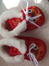 拉米奇骐宝宝学步鞋0-1岁加绒保暖虎头鞋秋冬季软底防滑满月百天老虎棉鞋 红色加绒虎头鞋 13 码内长11.5cm 实拍图