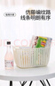 箱包皮具女士手提包仿藤编桌面收纳篮衣物厨房零食收纳筐 1个装【手提藤编篮】 实拍图