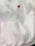 查尔斯桃心连帽卫衣男女情侣同款纯色基础百搭加绒加厚套头上衣白色L 实拍图