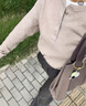 优衣库男装女装情侣华夫格亨利领套头衫长袖T恤25秋冬新款479784 32 深米色 L 实拍图
