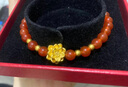 老庙黄金手串足金莲花转运珠和田玉红玛瑙送女友送老婆生日礼物 红玛瑙手串(4颗金珠)约1.2g+礼盒 默认1 实拍图