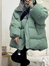 妃莉杋（FeiLiFan）羽绒棉服女2025新款冬季韩版宽松小个子加厚面包服学生棉衣棉袄女 绿色 S 建议80-100斤 实拍图