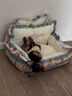 曼乐兔狗窝四季通用可拆洗夏季狗狗睡垫小型犬比熊宠物狗床小狗睡觉垫子 邦迪蓝S（45*35*26cm） （含枕头）四季通用/深睡好眠 实拍图