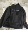 京东京造卫衣男秋冬连帽卫衣侣长袖卫衣重磅磨毛宽松学生上衣 黑色 L 实拍图