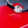 卡地亚男表蓝气球系列自动机械女表精钢/皮带日期显示商务七夕节礼物 33mm银盘皮带-WSBB0030 实拍图