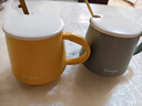 传旗马克杯大容量陶瓷杯咖啡杯带勺带盖牛奶杯早餐杯家用喝水杯子绿色 实拍图