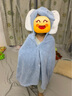 ELLE BABY儿童浴巾斗篷带帽婴儿新生A类抱被浴袍披风包巾超软 浅蓝小象 实拍图