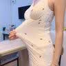 Mom Jane哺乳背心吊带纯棉孕妇装春秋款打底衫内搭喂奶月子服内衣免穿文胸 粉印樱桃（莫代尔棉-可拆罩杯） M(建议体重85-100斤) 实拍图