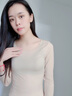 猫人（MiiOW）薄款秋衣秋裤女套装肌底衣超薄内搭女高弹隐形打底衫女款 百搭肤单套装 37度恒温 L 建议体重115-140斤 实拍图