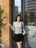 森马（Semir）森柔|针织开衫女冬季短款绞花正肩内搭女生法式毛衫101725106004 实拍图