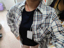 森马（Semir）[商场同款]长袖衬衫女中长款oversize春2025格纹上衣101125105007 实拍图
