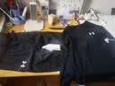 安德玛（Under Armour）童装儿童运动速干衣服透气男童长袖T恤休闲圆领上衣 黑色 140 实拍图